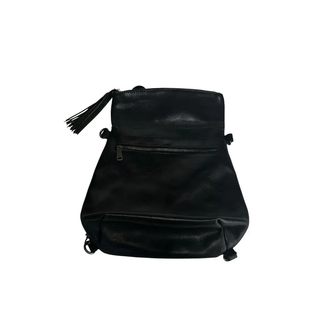 Patricia Nash Luzille Heritage Black Leather Backpack Purse
